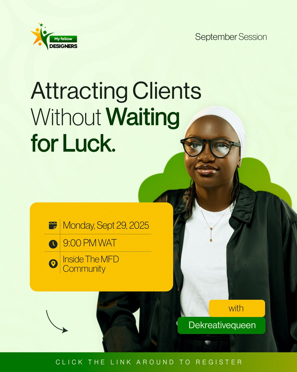 Stop waiting for “luck” 🍀
Clients don’t just appear. You attract them.

On Sept 29, inside The MFD Community, we’ll show you how to position yourself so clients come knocking.

Don’t miss it. Click the link in the bio to register NOW!