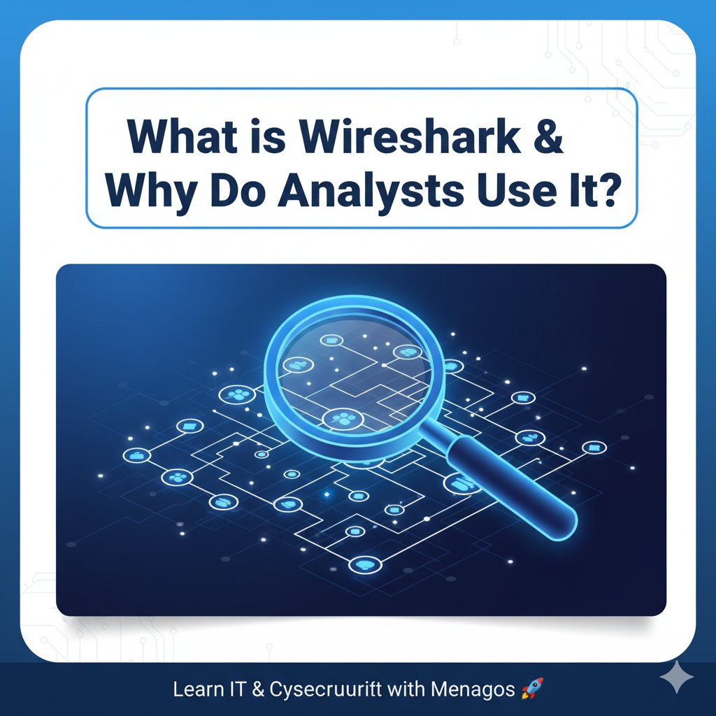 Menagos's tweet image. Ever wondered how analysts “see” what’s happening inside a network?
That’s where Wireshark comes in! 🌐
It helps experts capture, analyze, and troubleshoot network traffic in real-time.
#Wireshark #CybersecurityTools #NetworkAnalysis #LearnCybersecurity #Menagos
