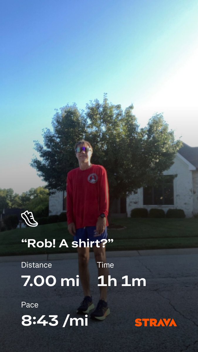 What my neighbor said to me as I ran by this morning #runhardhavefun #improveeveryday #forloveofthegrind #aimhigh #bemonumental #runindy