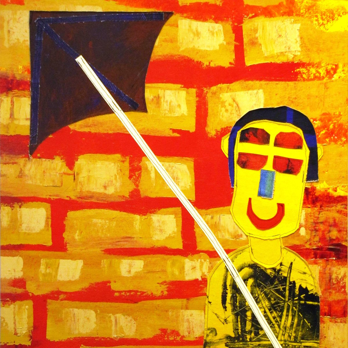 "Kite in the Heights," 2002
Life Pieces To Masterpieces
Acrylic on canvas collage
"Instead of the mall, I decided to fly my kite in the neighborhood."

#art #painting