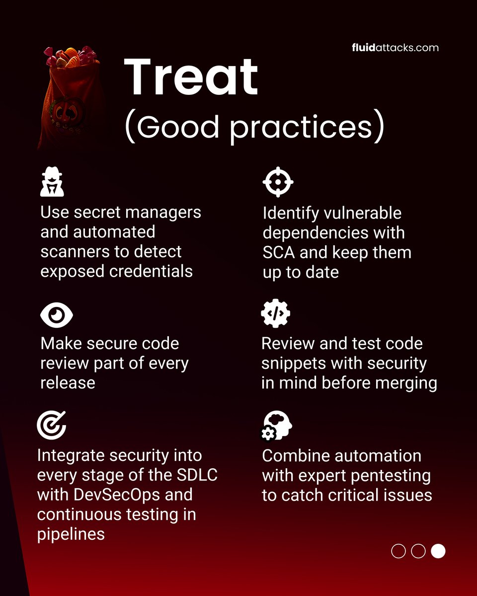fluidattacks's tweet image. What’s scarier this Halloween: ghosts in your closet… or bugs in your code? 👻💻

Make sure your team is stocking up on treats, not tricks ⬇️.