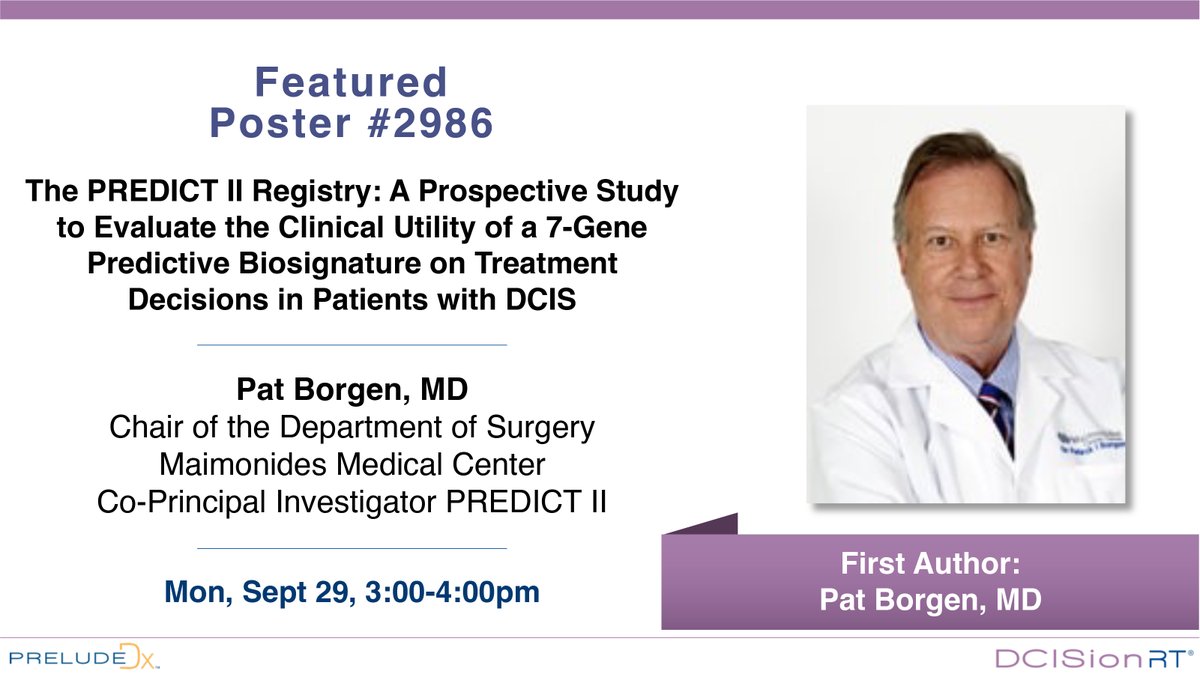 How does DCISionRT impact DCIS treatment decisions?

That’s the focus of our PREDICT II Registry. The trial is designed to evaluate the clinical utility of DCISionRT.

See our featured poster at #ASTRO25:

📍 Poster #2986
📅 Mon, 9/29 | 3 PM PT

#ASTRO2025 #DCIS
