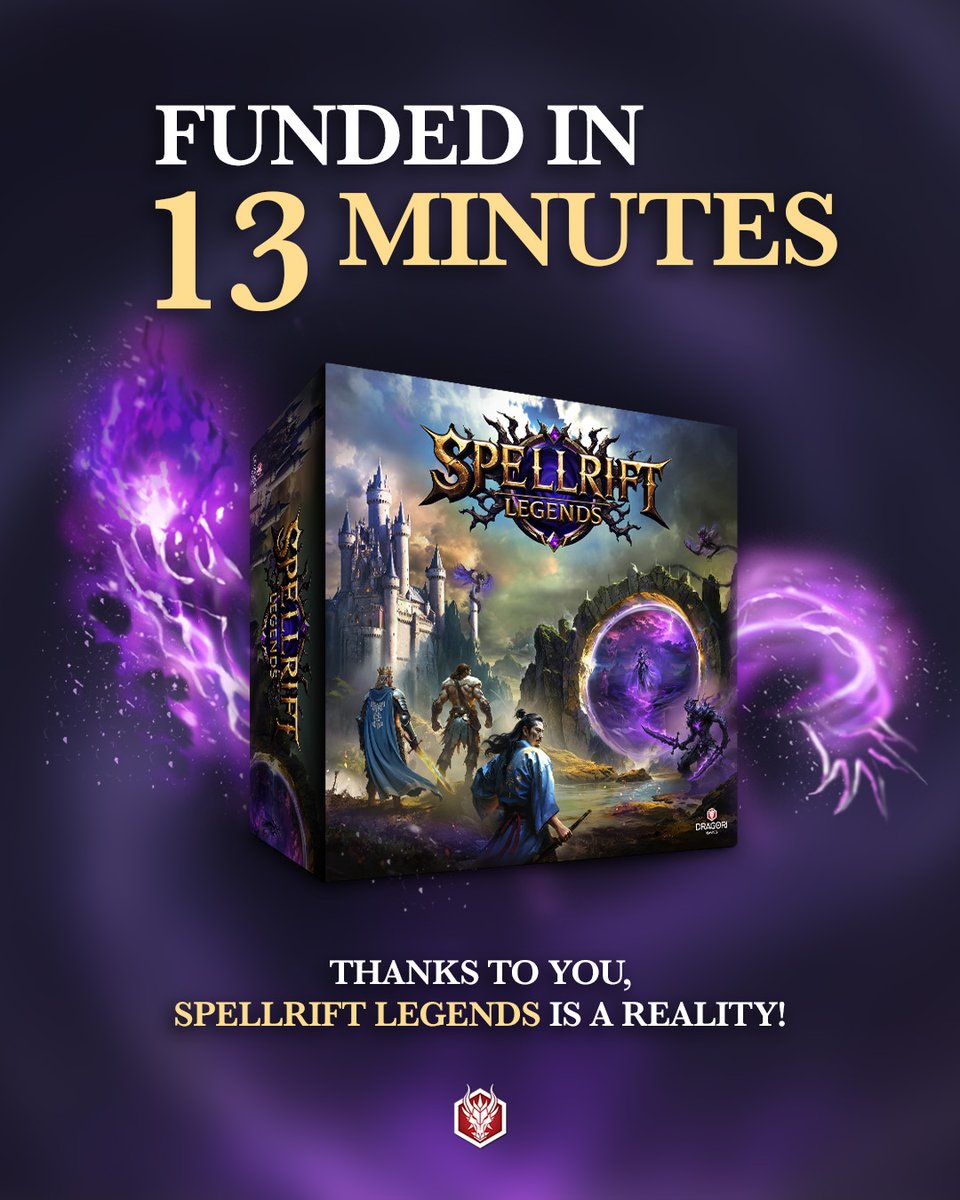 THANK YOU!

SpellRift Legends was funded in just 13 minutes.

This game is real because of you, the community that voted, commented, and supported along the way.

Now we begin the next chapter: delivering the game we’ve built together.

#SpellRiftLegends #TabletopGaming
