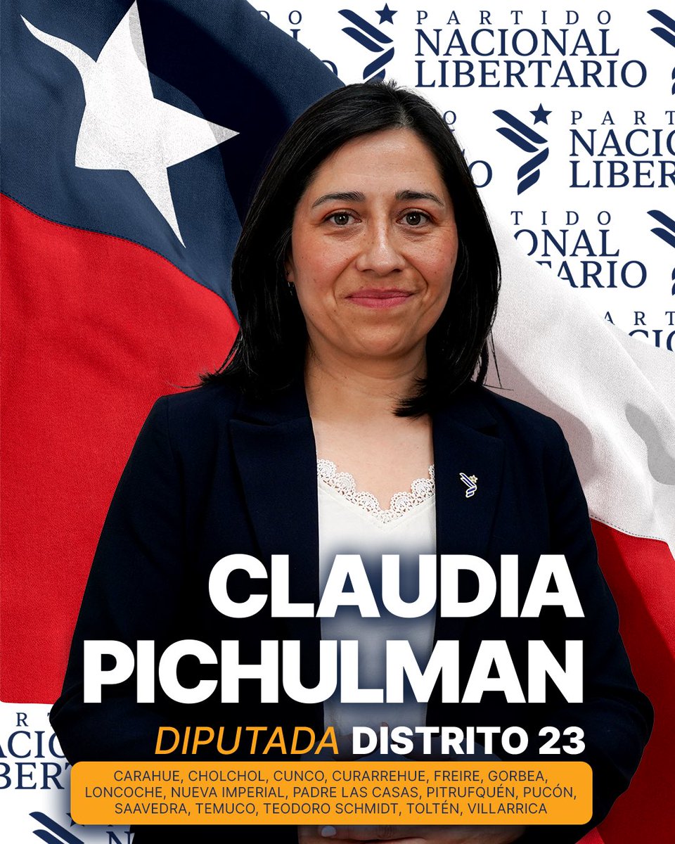 Partido_NL's tweet photo. 🇨🇱 ¡En La Araucanía tenemos candidatos a diputados!
👉 Estos son tus representantes a diputados por el distrito 23:
📌 Claudia Stambuk.
📌 Claudia Pichulman.
📌 Rodolfo Valenzuela.
Apóyalos este 2025. 🗳🔥 Vota por el futuro de Chile, vota por la libertad. https://t.co/IezFny7NGq