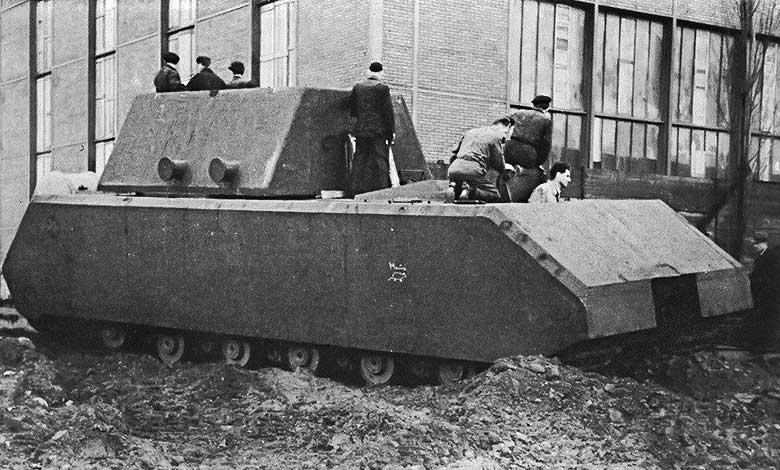 Tank_Archives's tweet photo. The Maus V1 hull (Typ 205/I) arrived in Spandau for assembly #OTD in 1943. The hull was fully equipped, but a turret was never installed. Only a dummy weight was used in trials. #tanks #history #WW2 #WWII https://t.co/A44xPheLSw