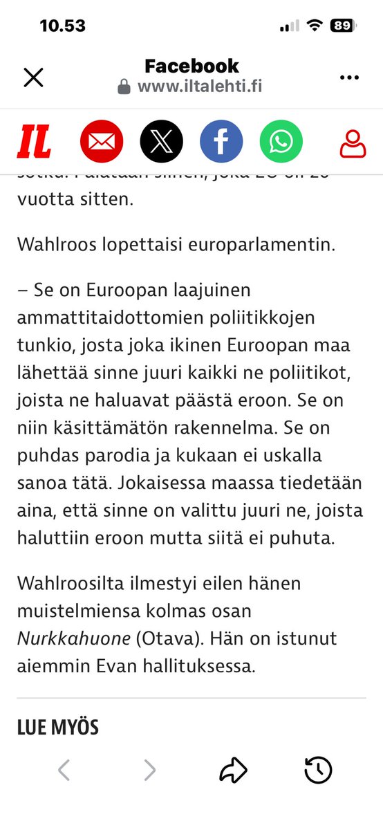 En voisi olla enempää samaa mieltä.