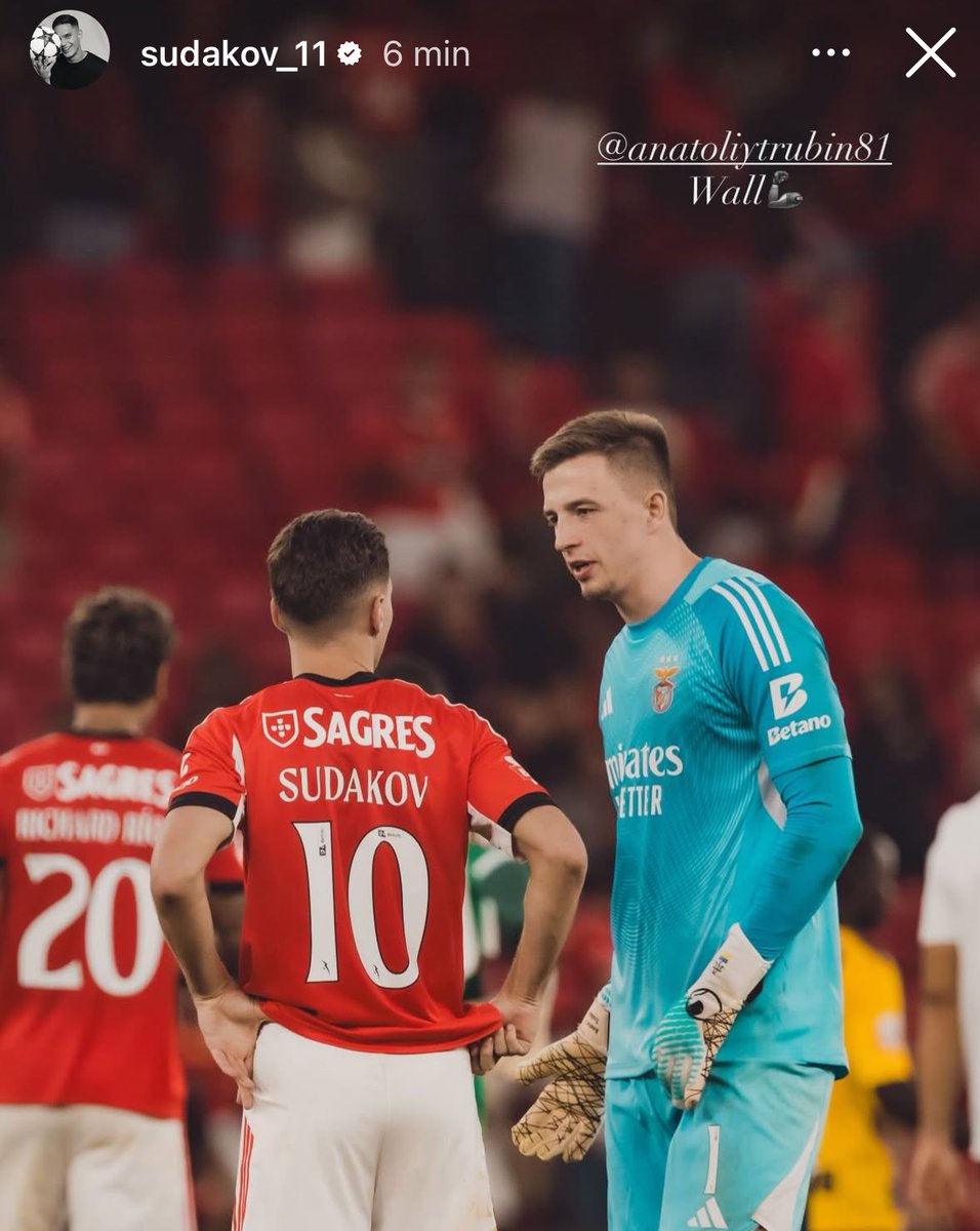 vaibenfica1904's tweet image. Sudakov e Trubin 🦅❤️