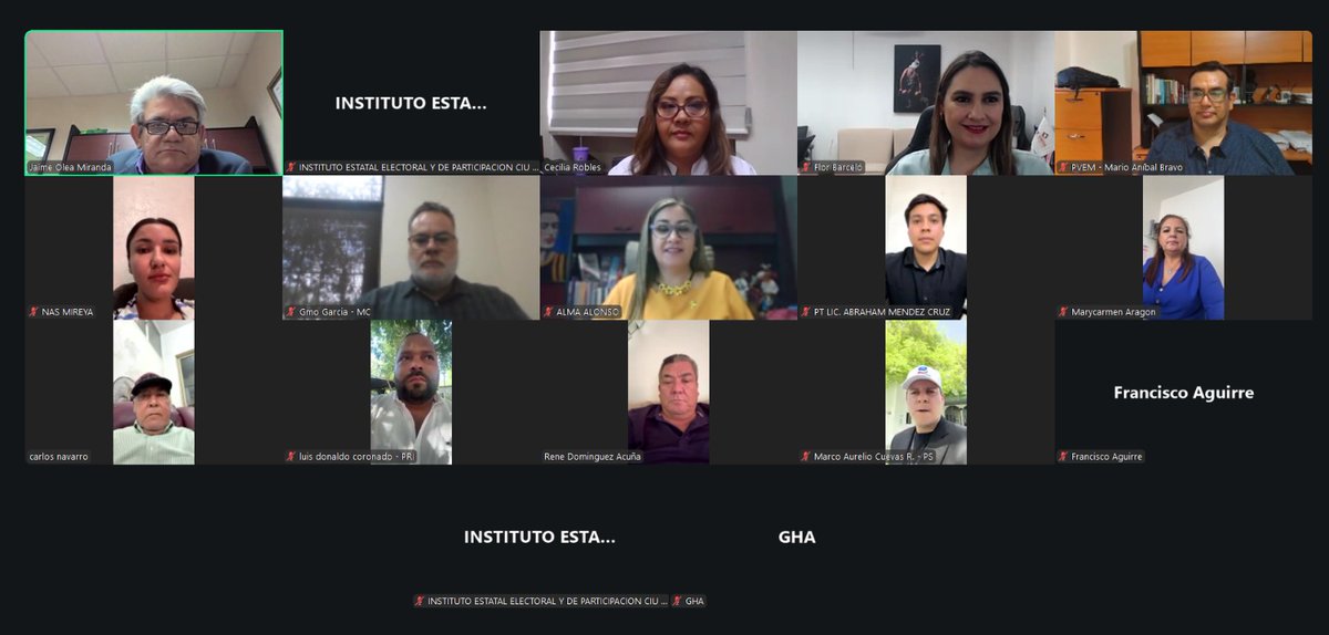 Se celebró Sesión Ordinaria de la Comisión Permanente de Organización y Logística Electoral (COYLE), que preside el consejero electoral, Jaime Olea Miranda y es integrada por las consejeras electorales, Alma Lorena Alonso Valdivia (@Almaalonso19) y  Flor Terecita Barceló