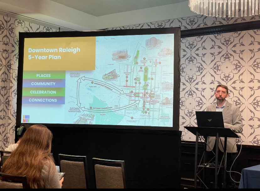 Honor to present <a href="/IntlDwtnAssoc/">Int'l Downtown Assoc</a> Annual Conference in DC on strategies we’ve used like repositioning parking, Sip n Stroll, increases safety patrols and other initiatives to bring Downtown Raleigh back