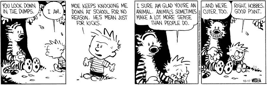 Calvinn_Hobbes's tweet image. Animals make better friends; and better therapists.
#CalvinandHobbes #AnimalBestFriend