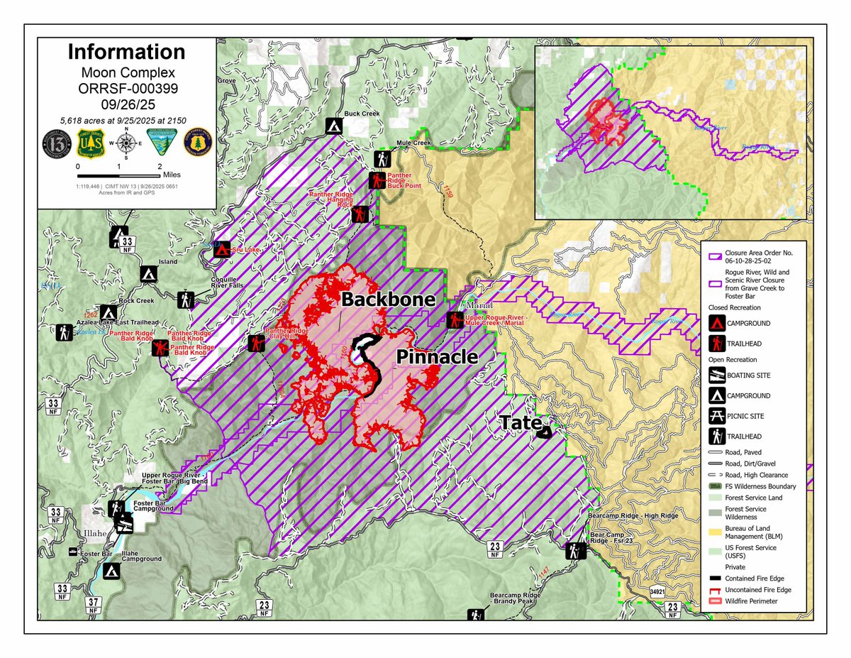NWS_IMET_OPS's tweet image. . @NWSGlasgow IMET en route to #MoonComplex near Agnes, OR #ORwx #ORFires @NWSMedford @RRSNF inciweb.wildfire.gov/incident-infor… Map courtesy Inciweb