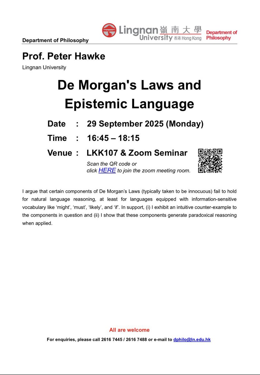 Department of Philosophy (Lingnan University) tweet media
