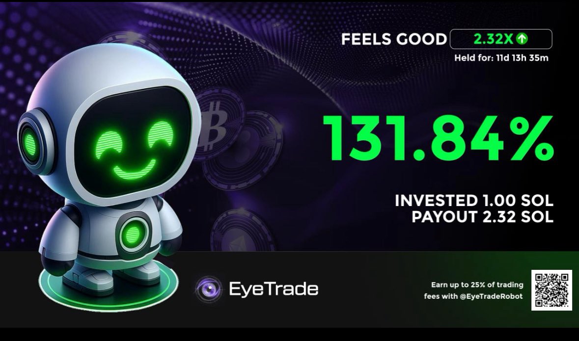 I have been $HEARING $GOOD things about EyeTrade. Get your bot set up and start winning! 

t.me/EyeTradeRobot?…