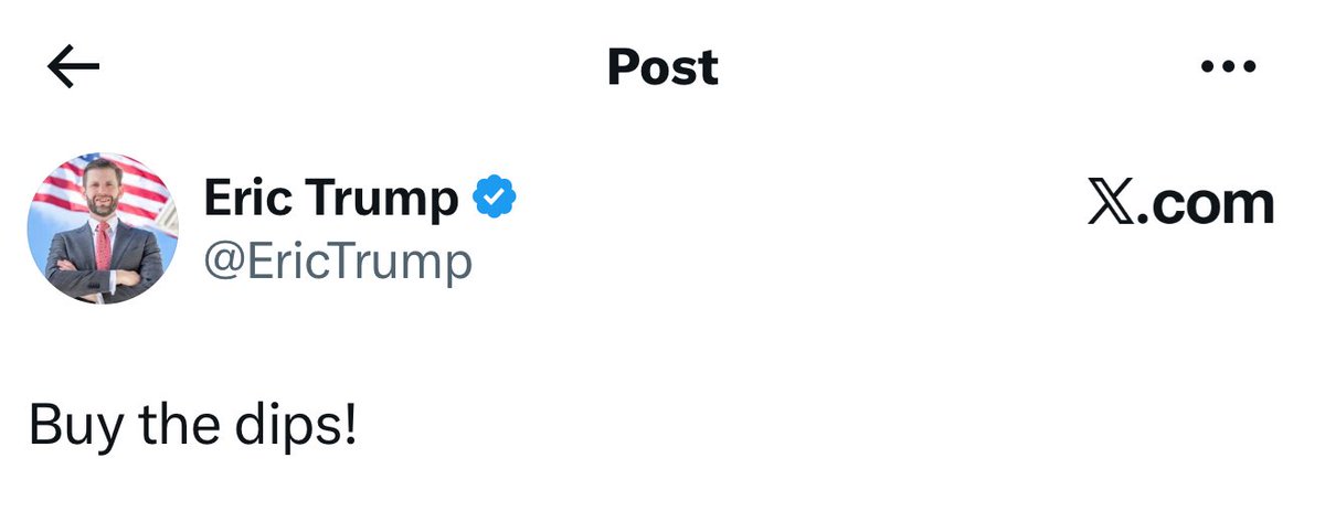 🚨BREAKING: Eric Trump says: “Buy the dips!” #XRP