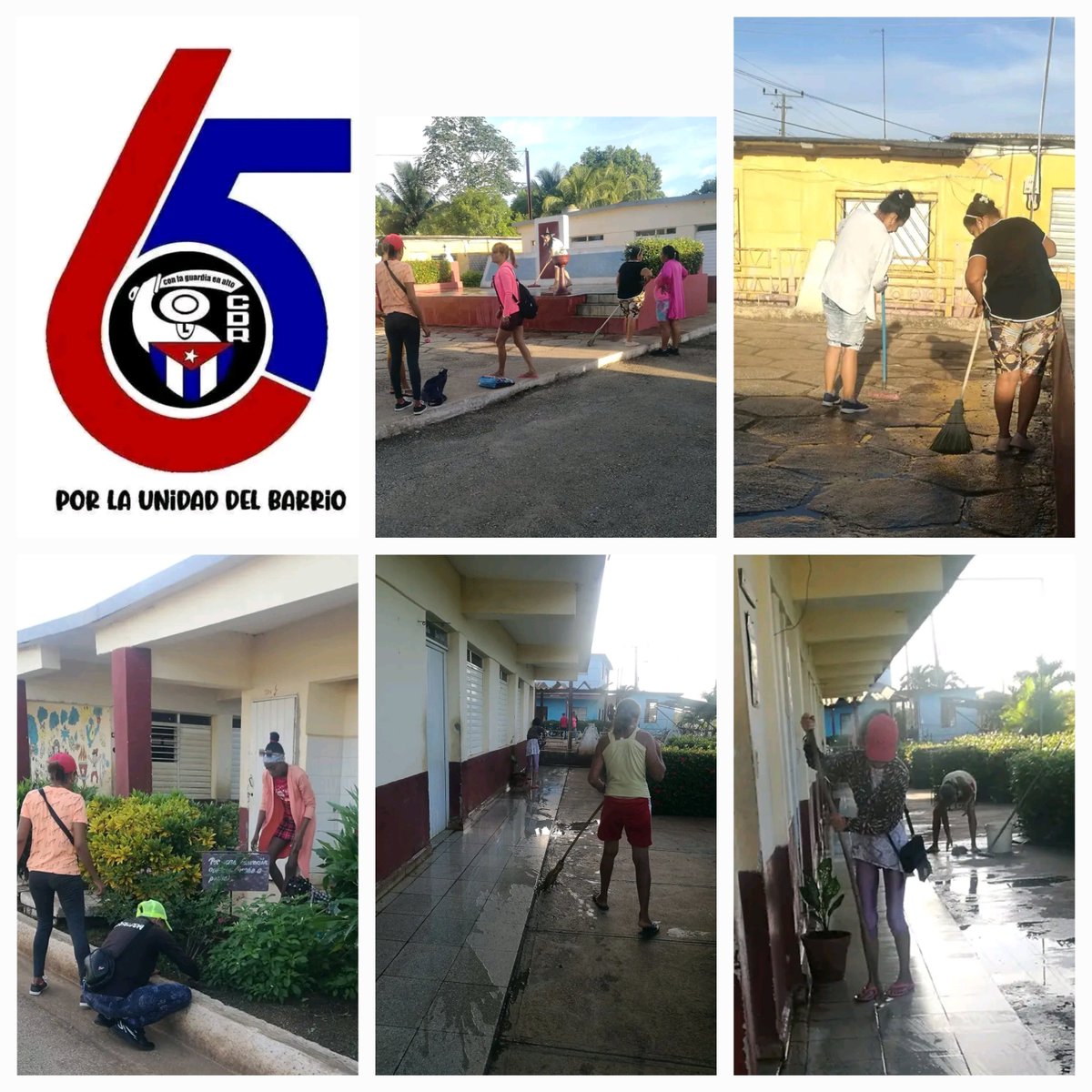 #PorLaUnidadDelBarrio en  #EducaciónPrimeroDeEnero 
se realizó el cambio de labor en saludo al #65AniversarioCDR porque #SomosDelBarrio #CDRCuba #1roDeEneroDeVictorias #100AñosConFidel <a href="/MtnezIc/">Irina Calderín Martínez</a> <a href="/MadeleysL/">Madeleys Sánchez Llanes</a> <a href="/CubaNogueira/">Iván Paz Nogueira</a> <a href="/CalderonPineiro/">Luis Enrique Calderón</a> <a href="/naimatrujillob/">Naima Ariatne Trujillo Barreto</a>