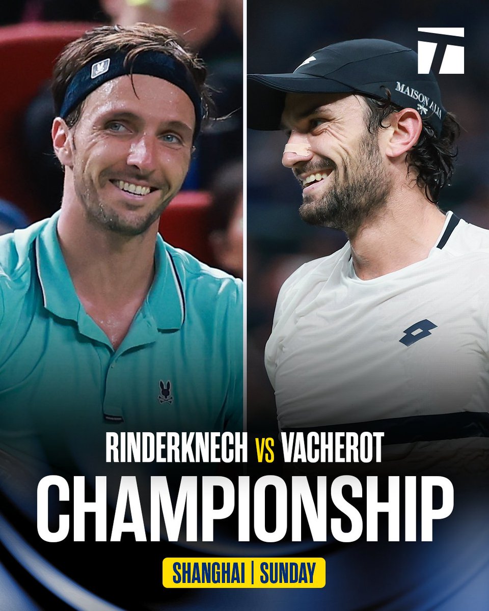 THE FAMILY AFFAIR IS SET 🧚🪄

Cousins Arthur Rinderknech and Valentin Vacherot will face off for the title in Shanghai! 👑

#RolexShanghaiMasters