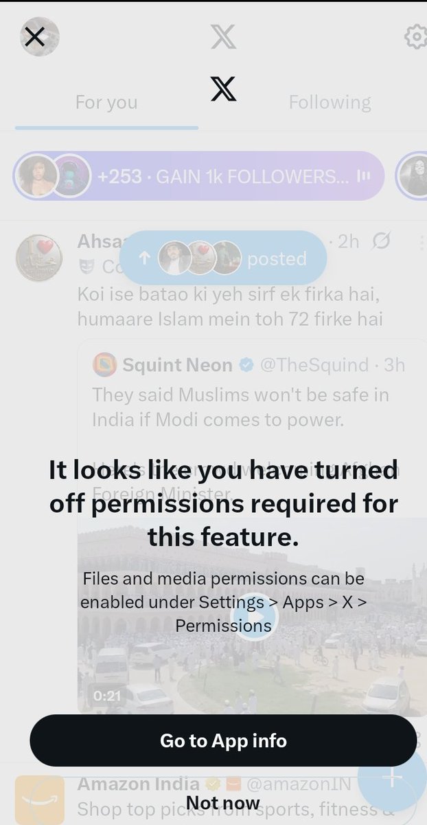 HassanSiddiqei's tweet image. Any one solve this problem?
Files and media option not showing at settings.
It looks like you have turned off permissions required for this feature.
Files and media permissions can be enabled under settings > Apps > X > permissions.
@X @XCorpIndia @Support .
