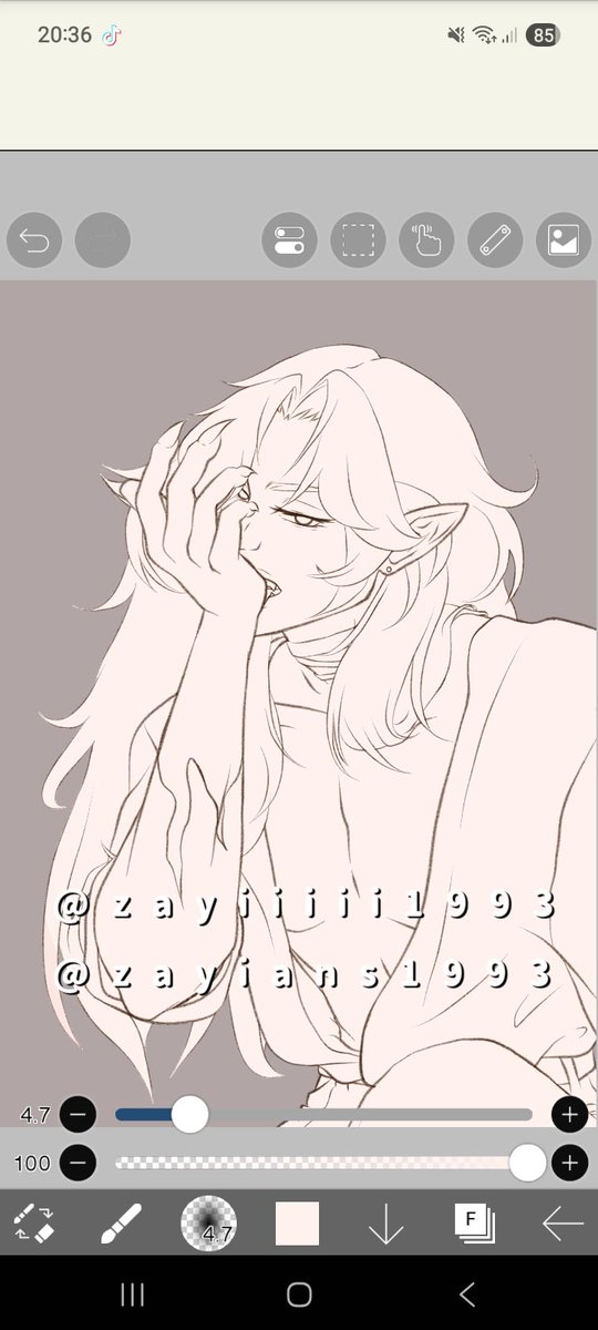 zayiiiii1993's tweet image. Finally got the chance to continue this one 🤗
Gone basic with the outfit but hoping to add some ✨️✨️✨️

#Inkpire #digitalart #ibispaint