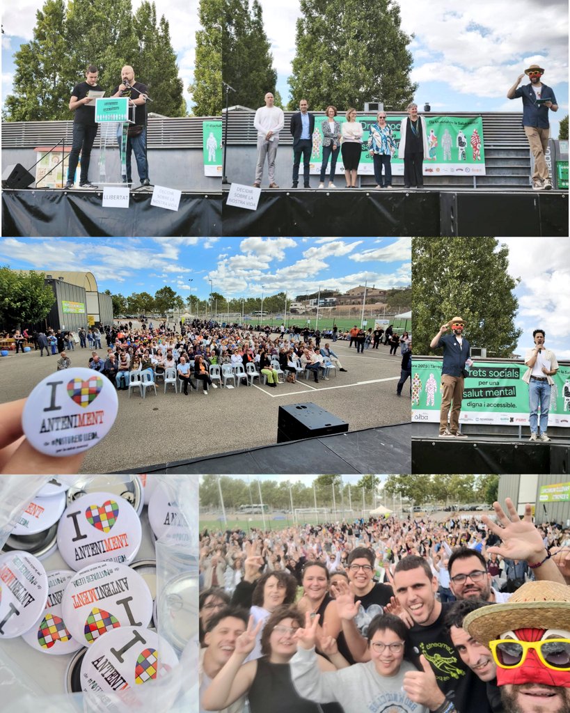 Avui, celebració del #DiaDeLaSalutMental a #Tàrrega, demanant més Drets socials per una salut mental digna i accessible. Centenars de persones passant una molt bona estona i centenars de #PostuXapes #ILoveAnteniment repartides!