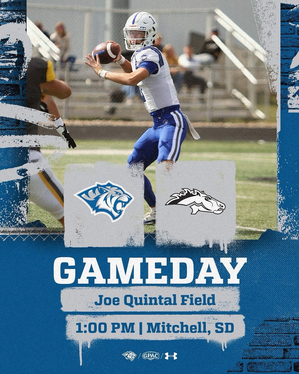 🏈 | #GAMEDAY | <a href="/dwtigerfootball/">DWU Football</a> 

🆚 (4) Morningside  
📍 Joe Quintal Field - Mitchell, SD
⏰ 1:00 PM
🎥 tinyurl.com/mwh4as8f
📊 tinyurl.com/yjemfw7s

#RollTige 🐯 | #BleedBlue🔹