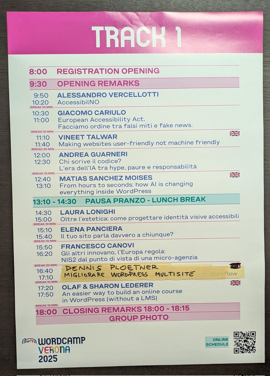 realloc's tweet image. At 4:40 pm  I’m speaking (in Italian) on “Improving WordPress Multisite” at #WCVRN. Practical tips, UX improvements, and ways to simplify network management. See you there! #WCVRN #WordPress #WordCamp