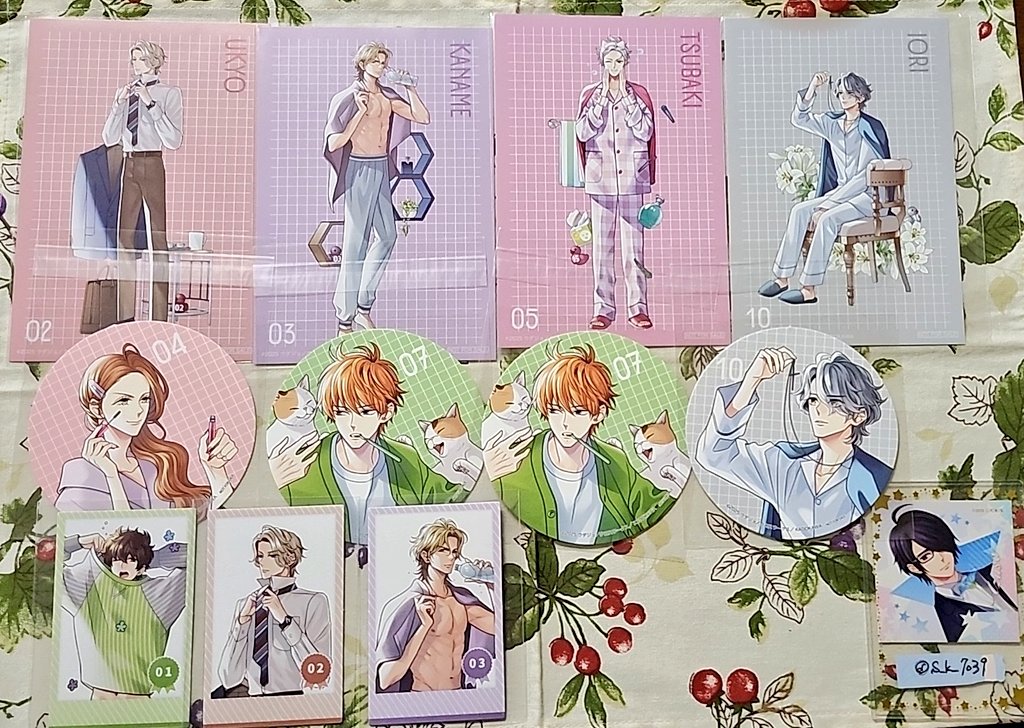 【交換】ブラコン  スイパラ  BROTHERS CONFLICT  ポラショット  ポラショ  ポストカード  コースター  特典
譲➡ ポラショ)雅臣,右京,☆要
         ポスカ)右京,☆要,☆椿,祈織
         コースター)光,★棗,祈織

 求➡同種  梓

★は無印同数と纏めての交換。
郵送にてお願い致します。➡