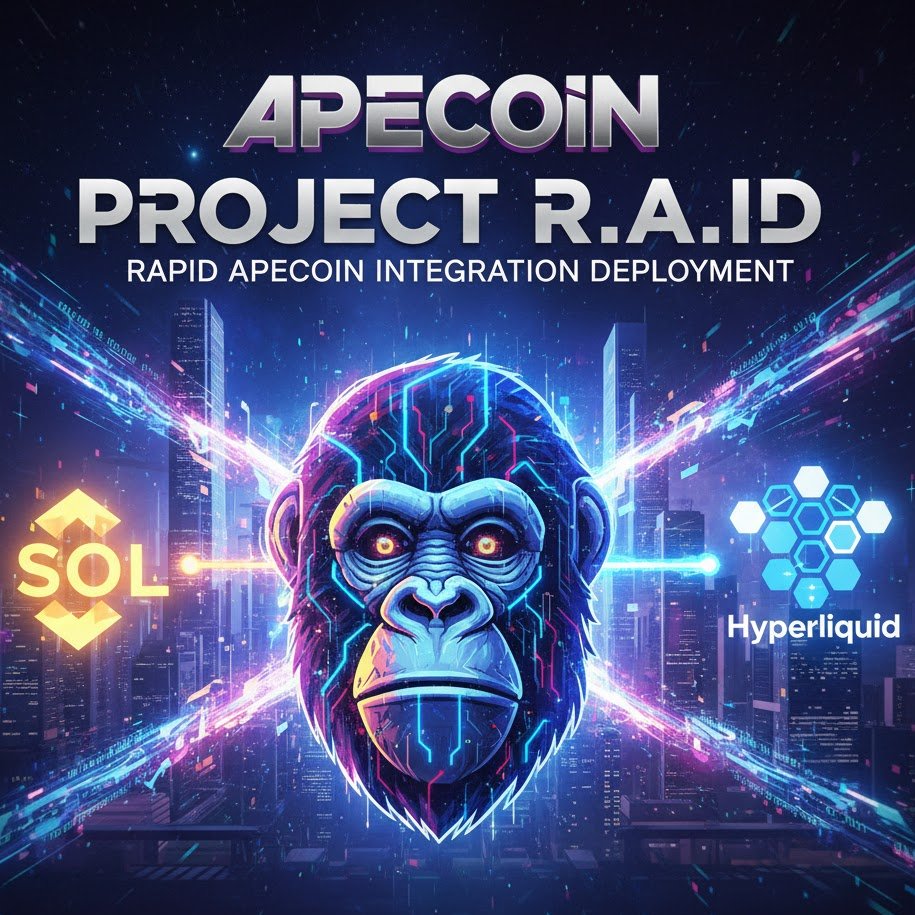 TonyTysan14085's tweet image. Faster transactions, deep DeFi integration, and wider reach. The future is multi-chain!
The Ticker is $APE. The Project is R.A.I.D. The direction is UP. 📈 @apecoin #ApeCoin @wallchain_xyz #wallchain_xyz