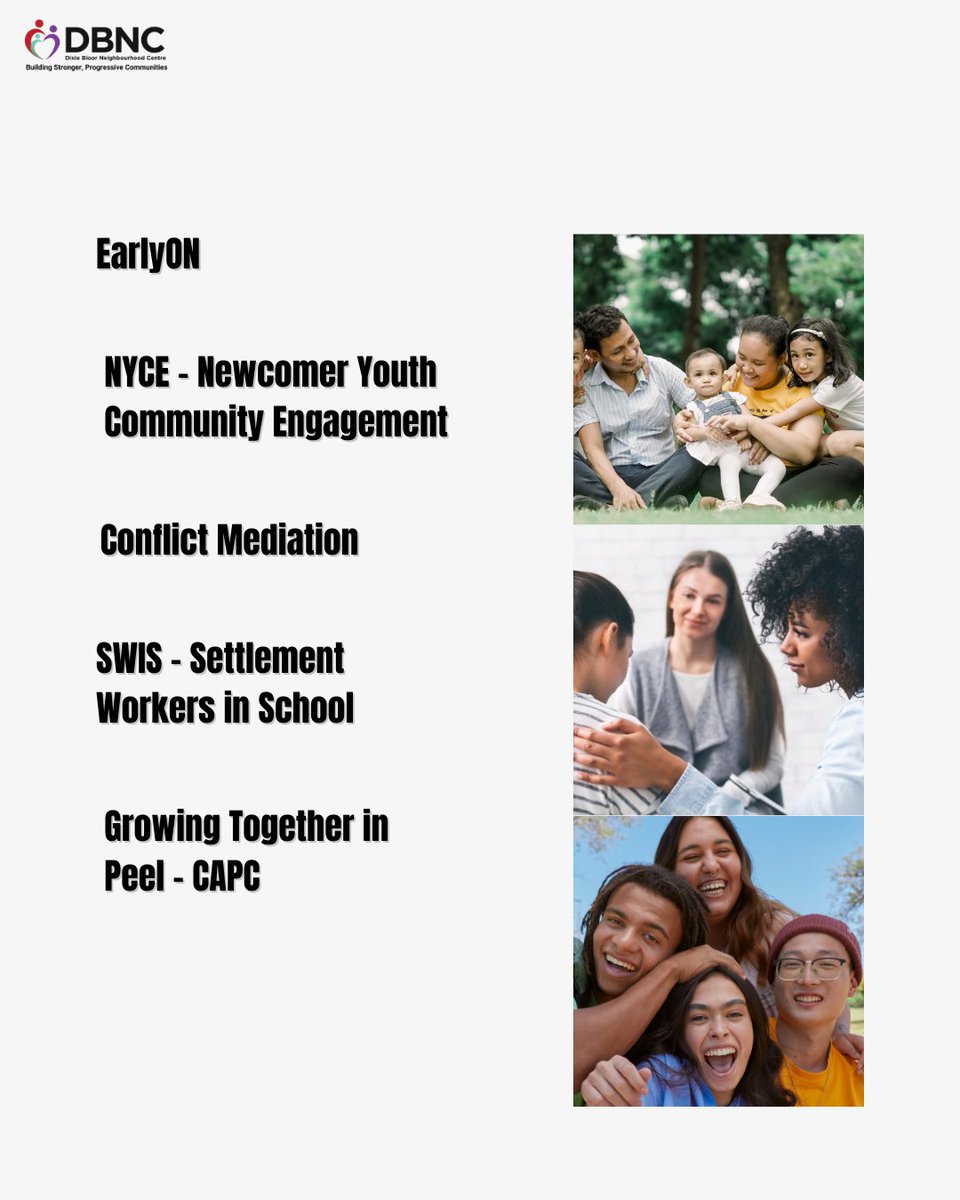 At DBNC, support is available for every stage of life — from newborns to the golden years. ✨

This not-for-profit Family Service organization offers free and accessible programs for newcomers, families, youth, children, older adults, and job seekers. Each service is designed to
