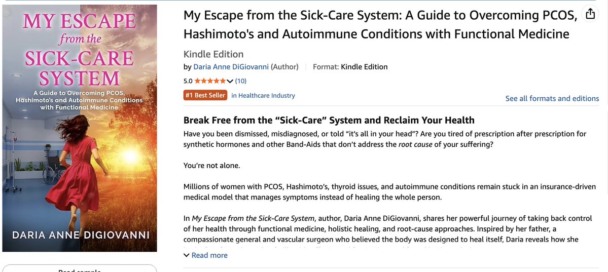 LibertyBelle67's tweet image. I hit quadruple Bestseller and Hot New Releases! My book is available in Kindle for 99 cents &amp;amp; paperback for $14.97. 

amazon.com/Escape-Sick-Ca…

#Autoimmune #Hashimotos #PCOS #WomensHealth #FunctionalMedicine