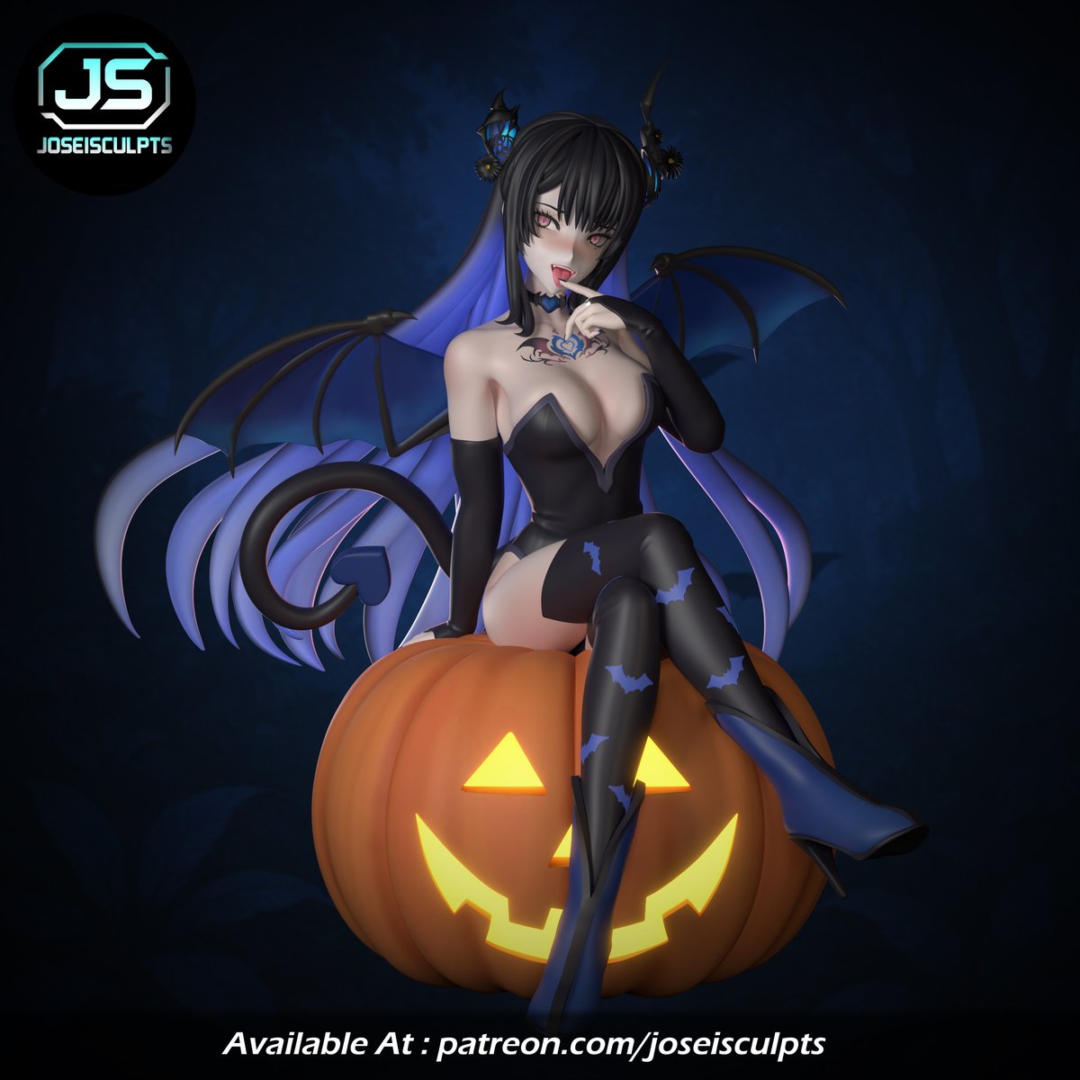 joseisculpts's tweet image. Renders 💙🎃 #RavenCrafts