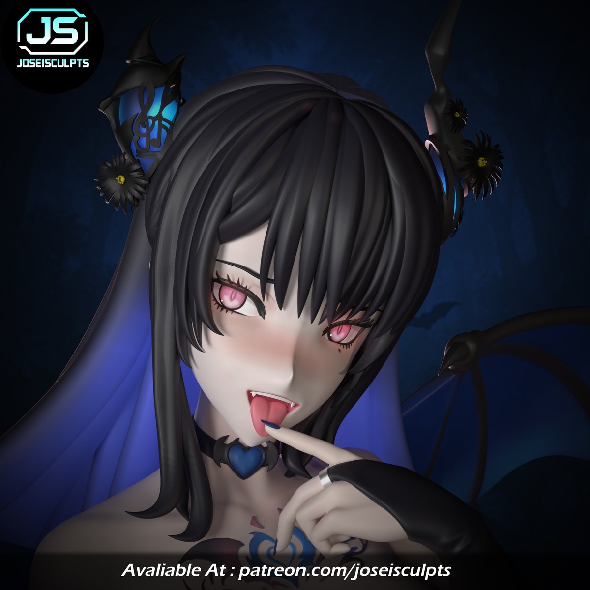 joseisculpts's tweet image. Renders 💙🎃 #RavenCrafts