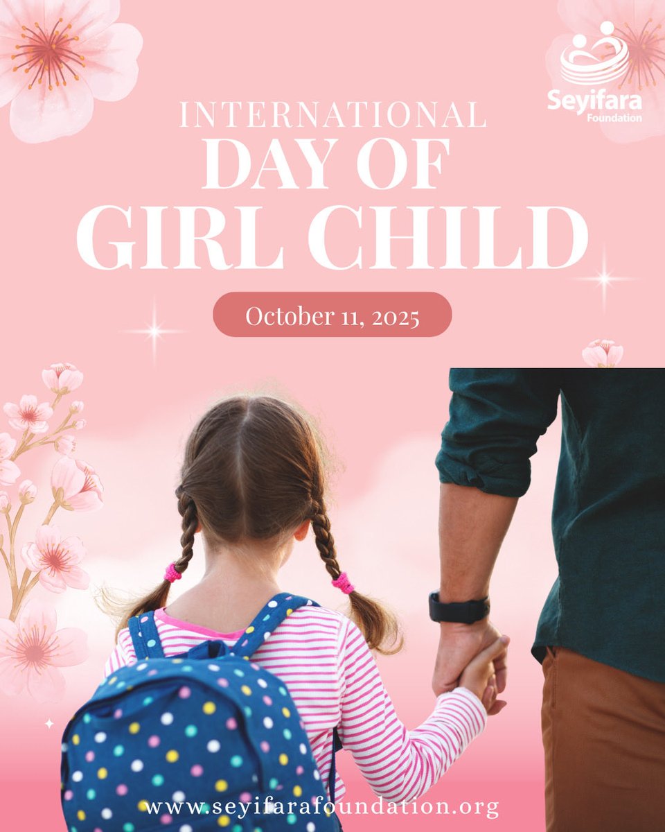 seyifara's tweet image. On this International Day of Girl Child,๐ง๐ผ let's champion girls' rights, invest in their education, ๐ and empower them for a future of equality and opportunity.๐ฅฐ
#DayOfTheGirl #GirlChild #Seyifara #EmpowerGirls #EducationForAll #SeyifaraFoundation #GirlsRights #Equalityโฆ