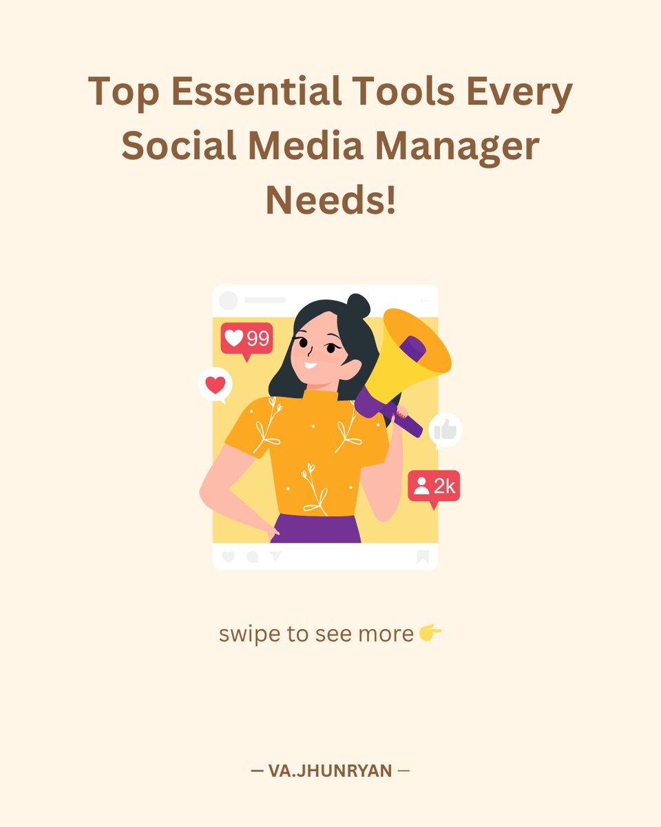 va_jhunryan's tweet photo. Ready to level up your SMM game?

Start using these tools today and see your workflow transform! ✨

#SocialMediaManager #SMMLife #ContentCreator #DigitalMarketingTools https://t.co/lUvmuoRrs8