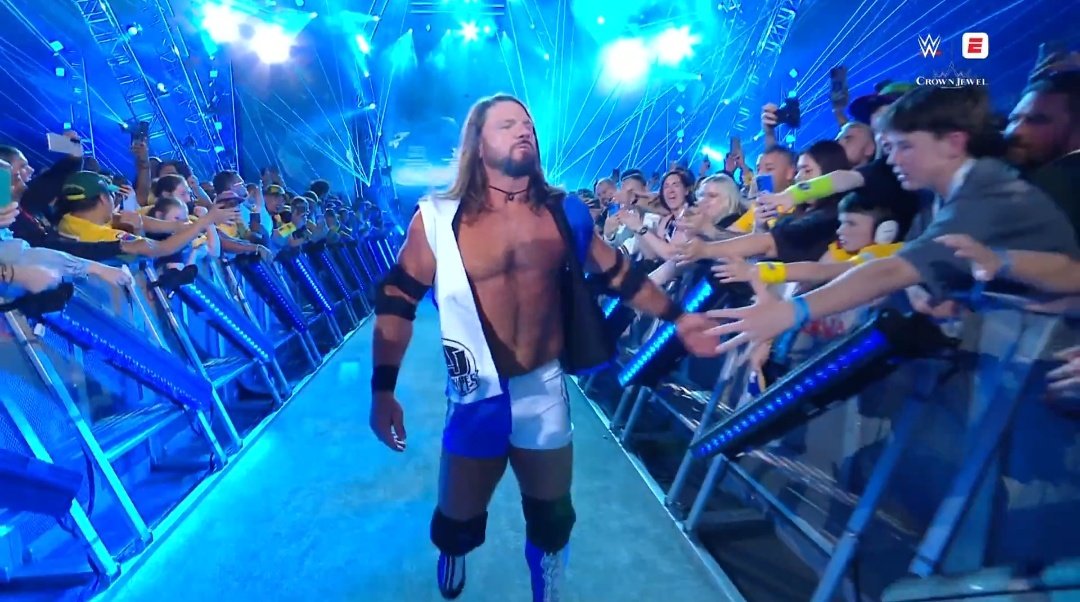 ibeastIess's tweet image. AJ STYLES WITH HIS NJPW GEAR. HE&apos;S SERIOUS TONIGHT.