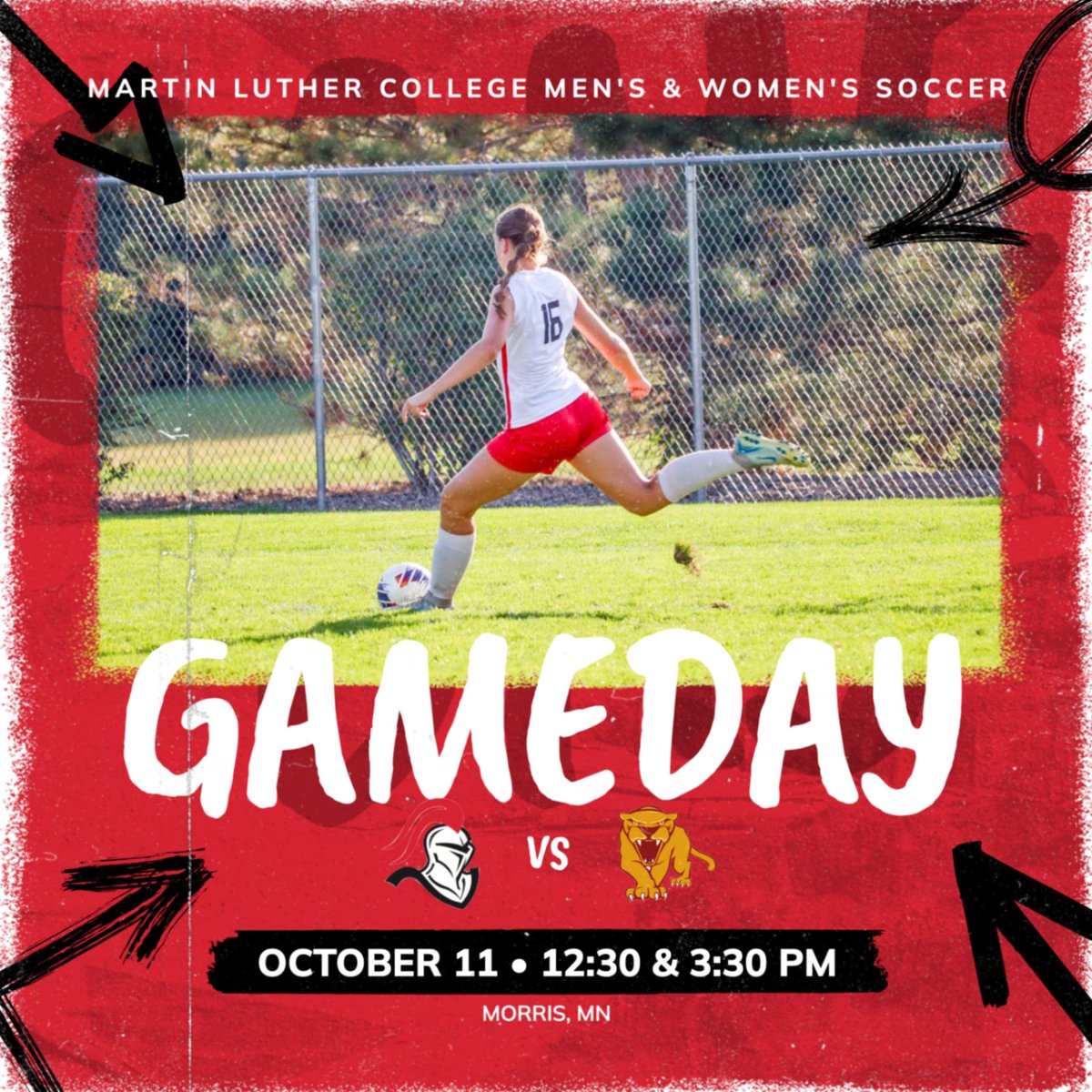 Knights head to Morris, MN, to take on the Cougars. 
Women's Game - 12:30 PM
Men's Game - 3:30 PM

Visit mlcknight.com for other information.

#goknights #knightssoccer