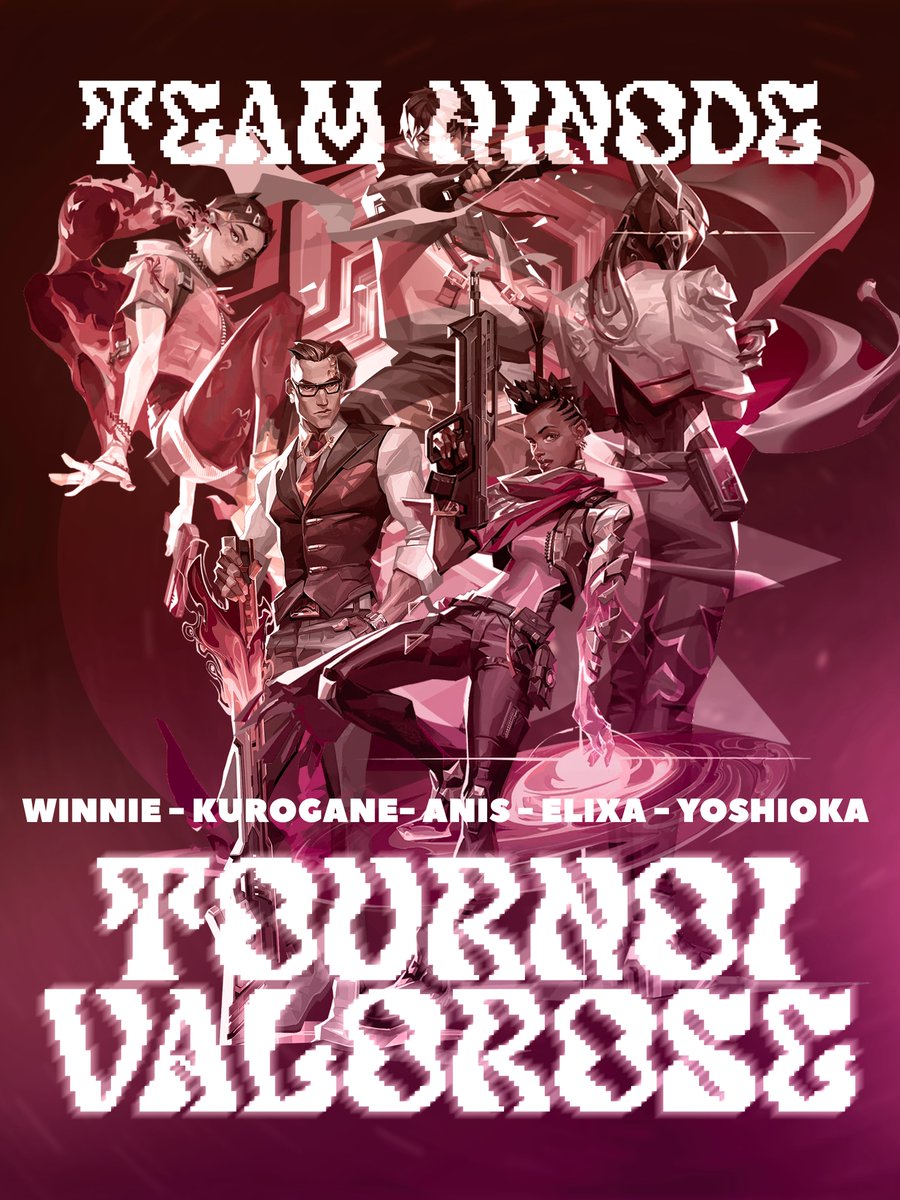 Nous serons de la partie dès demain à 10h pour le tournoi #ValoRose organisé par <a href="/OservEsport/">OSV | #OSVWIN 🔴</a>🎀!!!  

Avec une superbe lineup :
<a href="/Anis_vlr/">Анис</a>
<a href="/winnievlr/">Winnie</a>
<a href="/Sosso_gnclvs/">Yoshioka</a>
<a href="/elixa2106/">HND Elixa 🍉</a>
<a href="/Kurxganee/">KC Kurogane</a>

cast par <a href="/HrodMarRik/">HrodMarRik</a> et <a href="/therealpomme/">HND pomme 🍎</a> , 🎥par <a href="/Timee_Life/">HND Timee</a> 

RDV sur twitch.tv/team_hinode 🩷