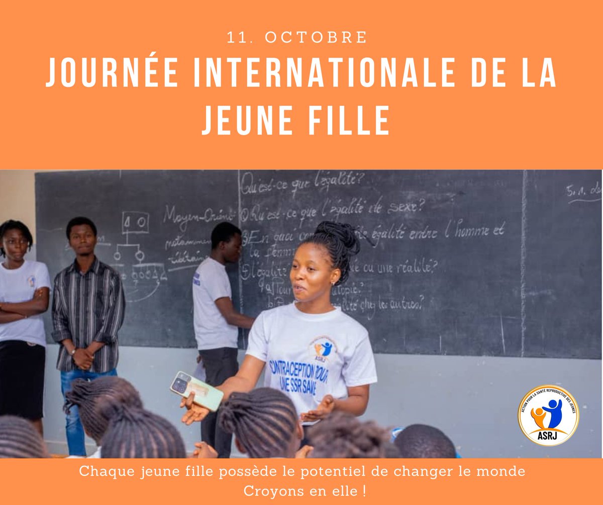 En cette Journée Internationale de la Jeune Fille, célébrons la résilience et le potentiel des jeunes filles face aux discriminations. 
Offrons-leur les ressources nécessaires, notamment une éducation complète et un accès à la santé sexuelle et reproductive.
