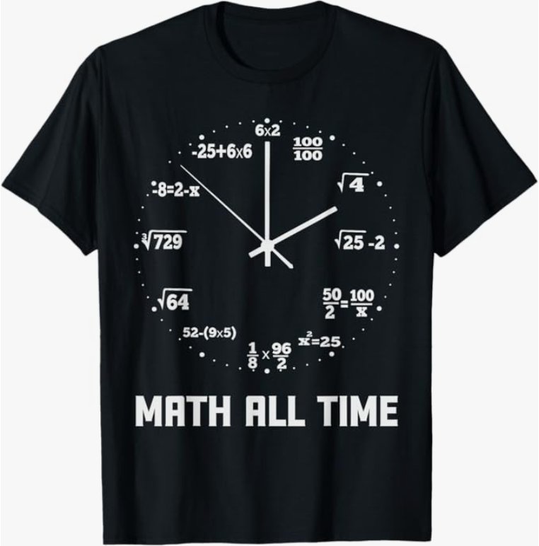 kaliii129's tweet photo. @RHSTUDYZONE Perfect for Math Lovers!  
Celebrate your love for numbers with this clever and fun T-shirt! Featuring a clock made entirely of math equations instead of numbers, this design turns every hour into a brain teaser. 
if you want it with good price: https://t.co/pFRswqaEDi https://t.co/4Y6GlCDwU5