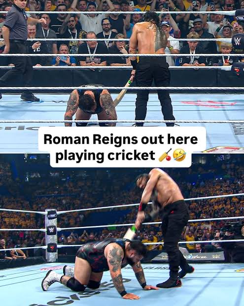 MusafirNagri's tweet image. When a wrestler grabs a bat
#RomanReigns