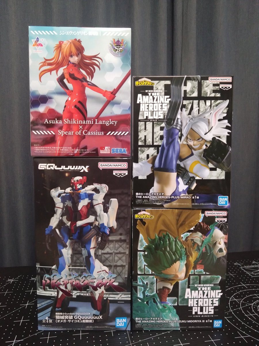 kt_4_gekko's tweet image. 今週の戦利品🪖
初アピナにて……
6Kで4個って、ええ方なん?
6Kの内、アピナで初めてやったジークアクスなんじゃけども……
#ジークアクス #惣流・アスカ・ラングレー #緑谷出久 #ミルコ