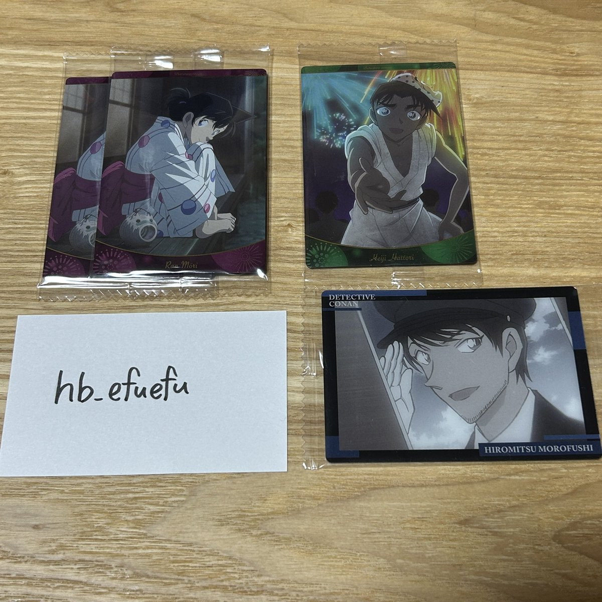 hb_efuefu's tweet photo. 名探偵コナン イタジャガ　交換

〈求〉同種松田＞同種灰原

〈譲〉画像（毛利蘭、服部平次、諸伏景光）

郵送での交換を希望しております。 https://t.co/H38MukDSH3