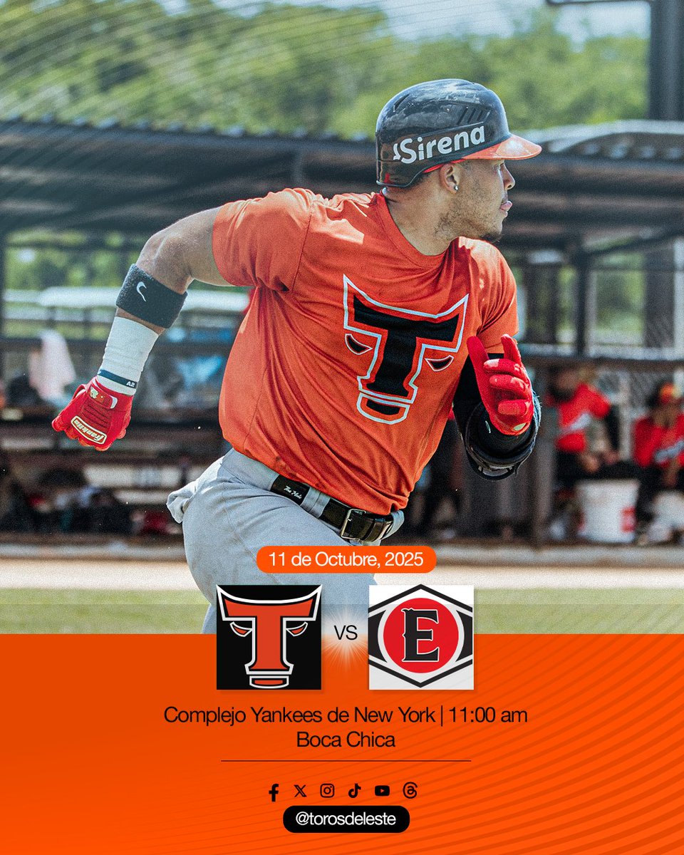 TorosdelEste's tweet image. EL ÚLTIMO DE LA PRETEMPORADA-
hoy a las 11:00 am vamos a la academia de los Yankees a darlo todo vs Leones.

¡Vamo allá!