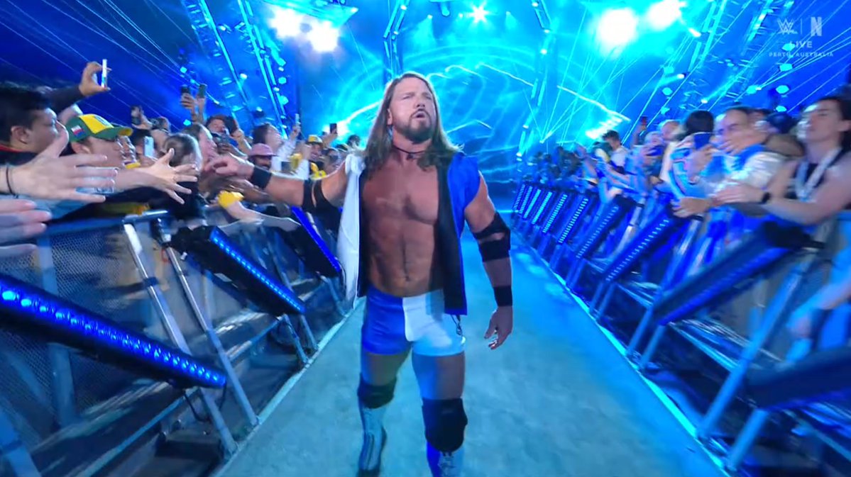 SeanRossSapp's tweet image. AJ Styles busted out his classic-style gear for his match with John Cena!