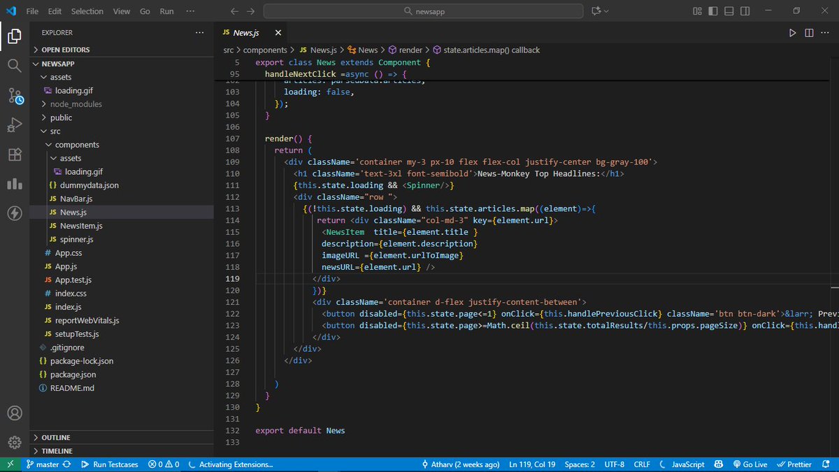 guptaAtharv07's tweet image. Day 21 of #100DaysOfCode 
Starting up lil slow , 
started graphs with striver and implemented some basic important changes to my react learning project