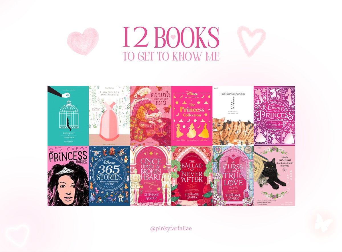 ︎ 
 ︎ 

                     🎀     ❝     𝟭𝟮     𝓑 𝗈𝗈𝗄 𝓈   .   .
                     𝗍𝗈    𝗀𝖾𝗍    𝗍𝗈    𝗄𝗇𝗈𝗐    𝗆𝖾    ✿
                     —   ᝬ    *   pinkyfarfallae.⠀ ♡   𖥔 ۫ 

 ︎ 
     
 ︎