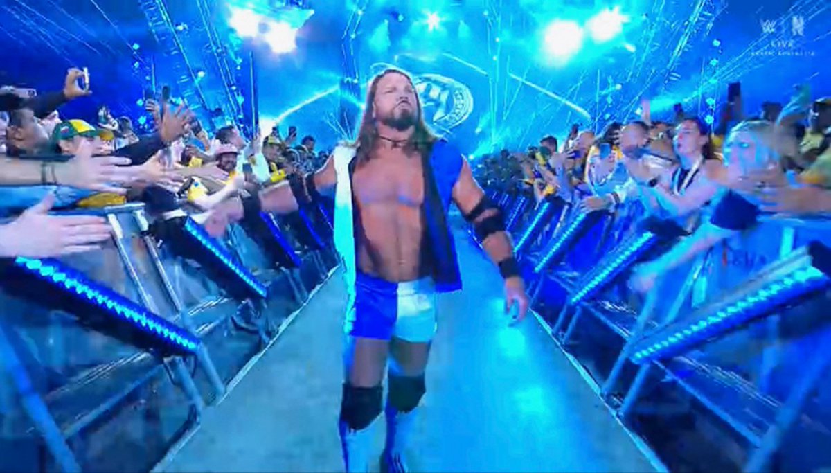 ProWFinesse's tweet image. AJ Styles wearing shorts again just like his TNA days.

What a throwback.