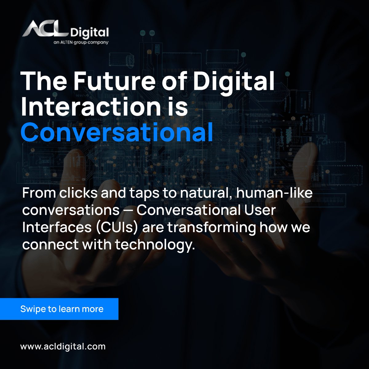 ACL_Digital's tweet image. From chatbots to voice assistants, Conversational User Interfaces (CUIs) are redefining how we interact with technology.

They’re transforming CX, streamlining ops, and enabling human-like personalization.
Discover trends, challenges &amp;amp; opportunities  acldigital.com/whitepaper/fut…
#ACL