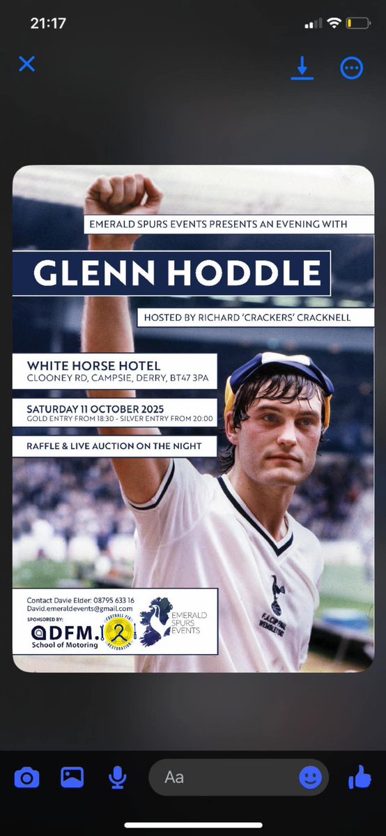 Gary (@garydssc) on Twitter photo Looking forward to tonight to meet the guy that was my idol , crackers lol, no seriously Glenn Hoddle was my era from a boy also taking my son should be a cracking night.<a href="/LastWordOnSpurs/">Last Word On Spurs</a> <a href="/MrCracknell/">Richard Cracknell</a> <a href="/RickySacks/">Ricky Sacks ๐</a> <a href="/TJRamini/">TJ Ramini</a> <a href="/patricktyrant/">PatrickTyrant</a> <a href="/RickySacks/">Ricky Sacks ๐</a> <a href="/AlasdairGold/">Alasdair Gold</a> Looking forward to tonight to meet the guy that was my idol , crackers lol, no seriously Glenn Hoddle was my era from a boy also taking my son should be a cracking night.<a href="/LastWordOnSpurs/">Last Word On Spurs</a> <a href="/MrCracknell/">Richard Cracknell</a> <a href="/RickySacks/">Ricky Sacks ๐</a> <a href="/TJRamini/">TJ Ramini</a> <a href="/patricktyrant/">PatrickTyrant</a> <a href="/RickySacks/">Ricky Sacks ๐</a> <a href="/AlasdairGold/">Alasdair Gold</a>