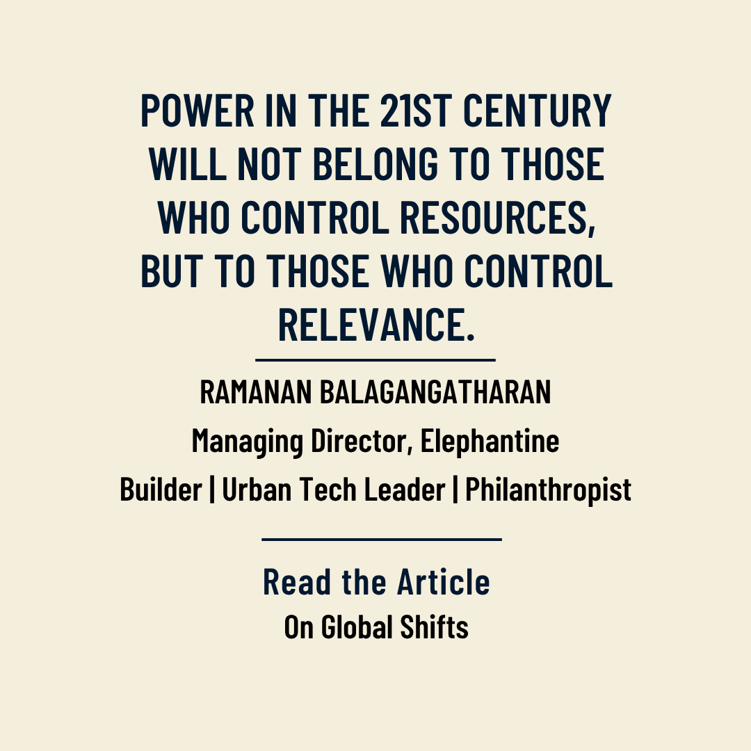 Ramanan_Ba's tweet photo. In the 21st century, power is no longer about resources—it’s about relevance.
The world doesn’t ask what you own; it asks what you mean.
Those who shape meaning will hold the true power of our age.
- Ramanan Balagangadharan
#OnGlobalShifts https://t.co/YccQSYcfye