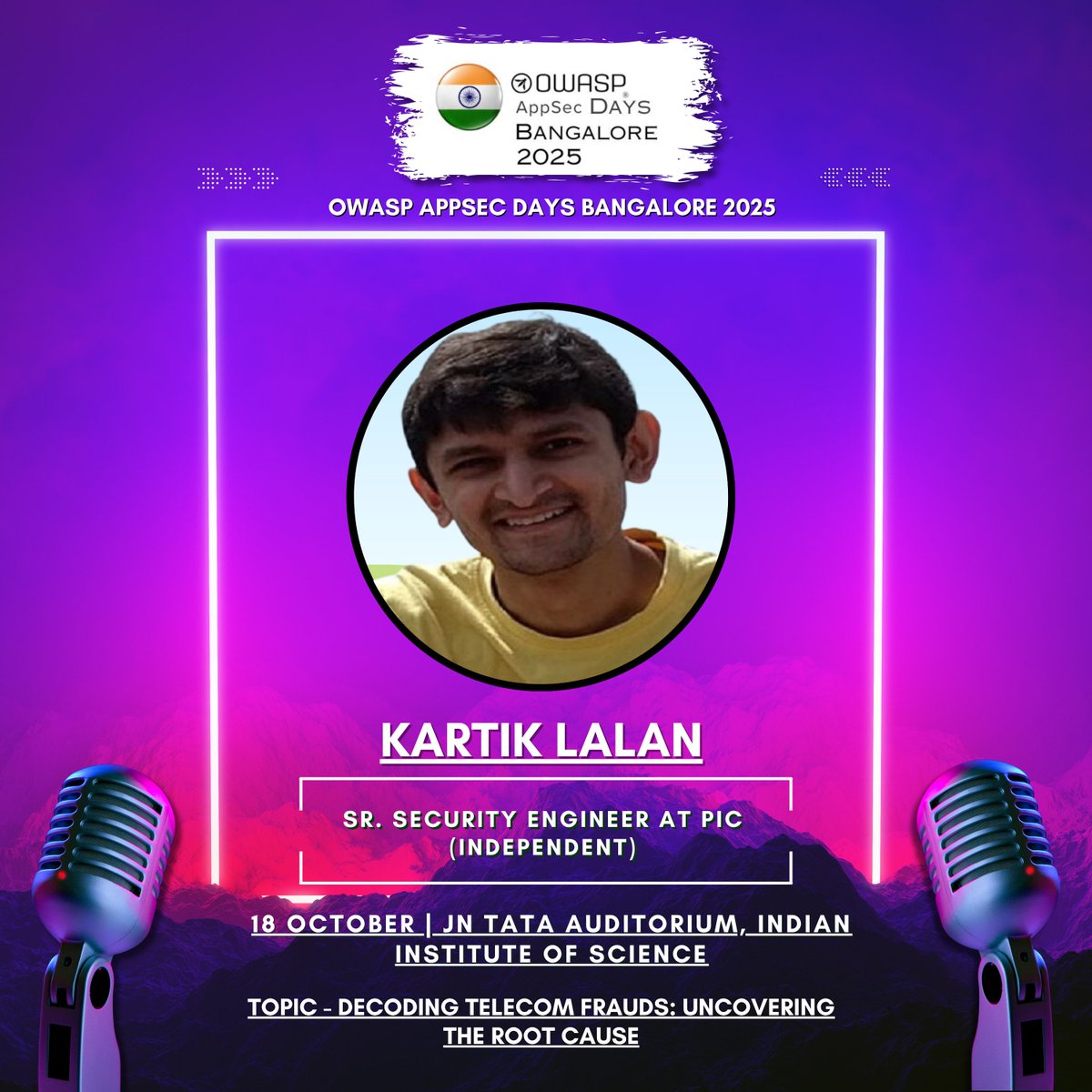 owaspappsecdays's tweet image. We are thrilled to welcome Kartik Lalan to the stage at OWASP AppSec Days Bangalore 2025! 

🌐 More details &amp;amp; registration: lnkd.in/gkfVhers 

#OWASP #AppSecDays #AppSecDaysBangalore #CyberSecurity #InfoSec #KeynoteSpeaker #KeynoteAnnouncement2025 #OWASPKeynote
